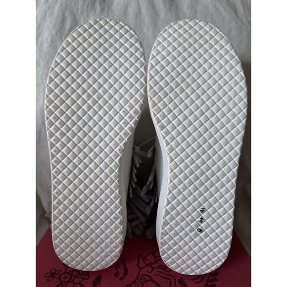 Hollie Watman FRINGED MOCASSIN WHITE Sneakers leather size 8 Mid High Top Shoee - Picture 11 of 15